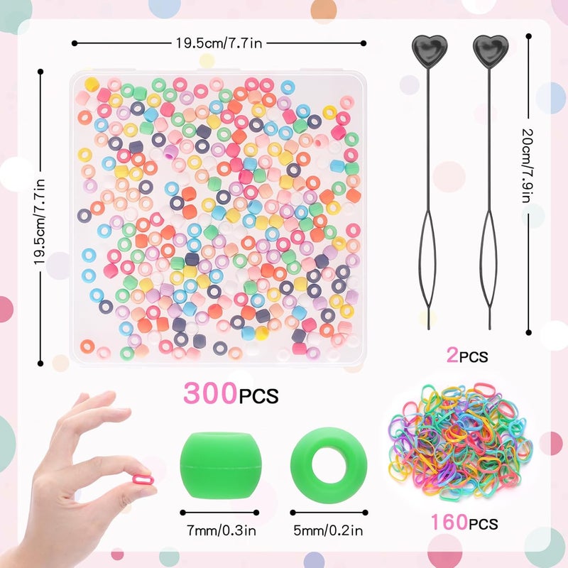 Dalycro 5mm Silicone Hair Beads for Kids Girls Braids 300PCS Washable Hair Beads 10 Colors Perfect for Girls Braids Accessories Decoration Kids Crafts (Small-300P) - Image 2